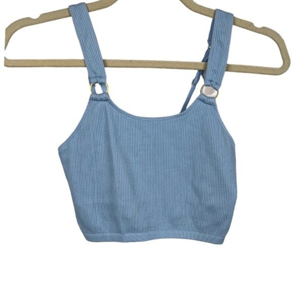 🥑5/$25 aerie ring longline ribbed blue bralette top
